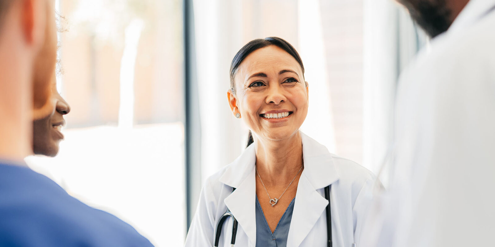 nurse smiling at staff